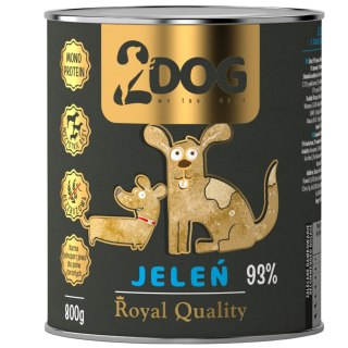 2Dog Mokra karma dla psa Jeleń 93% mięsa ROYAL QUALITY 800g monoproteinowa