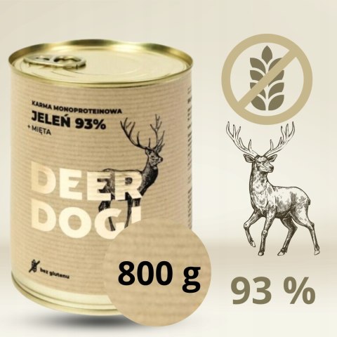 Deer Dog Jeleń z miętą 800g puszka