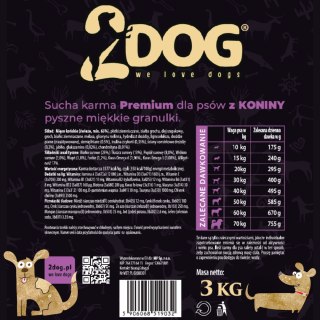 PÓŁWILGOTNA KARMA DLA PSÓW 2DOG KONINA 65% MONOPTOTEINOWA 3 KG BEZ ZBÓŻ