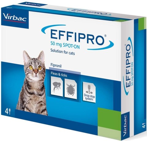 Virbac Effipro Spot-On Dla Kotów 4x0,5ml