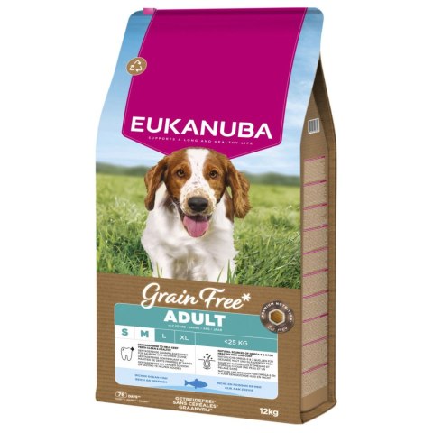 Eukanuba Adult Small&Medium Grain Free Łosoś 12kg