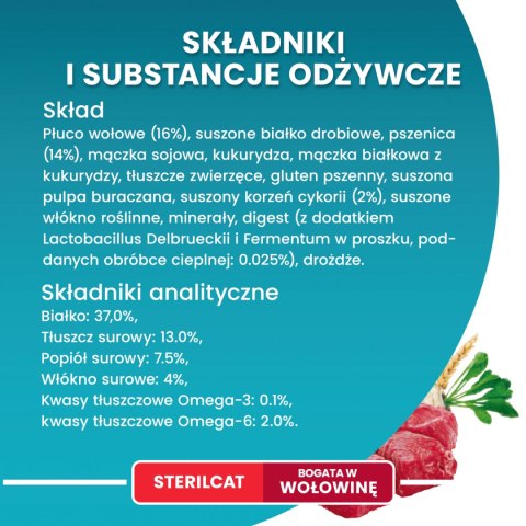 Purina One Cat Sterilcat Karma Z Wołowiną Dla Kota 1,5kg