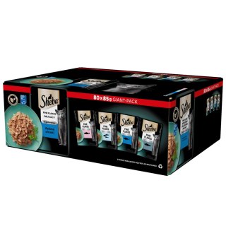 Sheba Delicacy Rybne Smaki W Galaretce, Z Łososiem, Z Białą Rybą, Z Tuńczykiem, Z Dorszem 80x85g