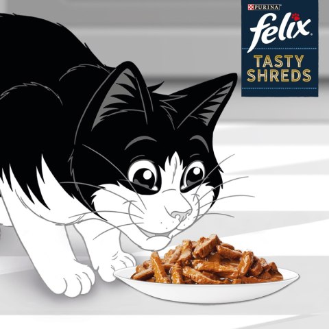Felix Tasty Shreds Karma Dla Kota Z Łososiem I Tuńczykiem W Sosie 4x80g