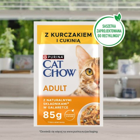 PURINA Cat Chow Adult Kurczak i cukinia Multipack 10x85g