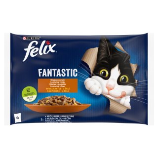 Felix Wiejskie Smaki W Galaretce Z Królikiem I Jagnięciną 4x85g