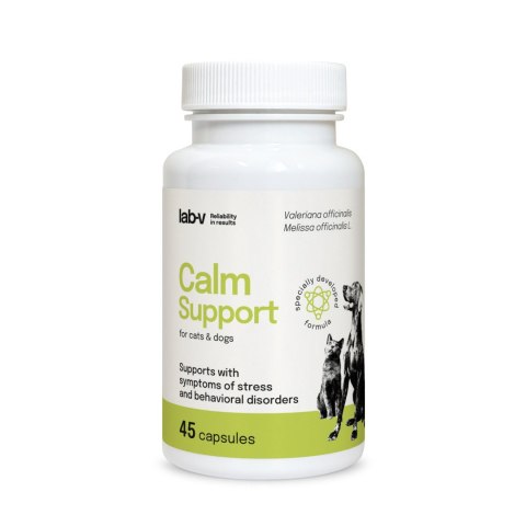 Lab-v Calm Support Wspomaganie Przy Objawach Stresu I Zaburzeniach Behawioralnych 45 Kapsułek