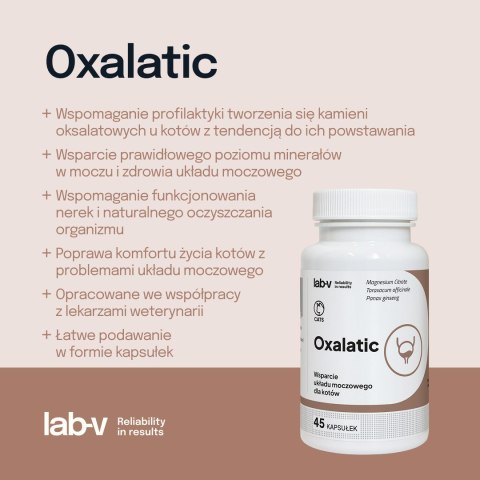 Lab-v Oxalatic Wsparcie Dla Kotów Przy Tworzeniu Się Kamieni Oksalatowych 45 Kapsułek