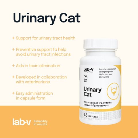 Lab-v Urinary Cat Wsparcie Układu Moczowego Dla Kotów 45 Kapsułek