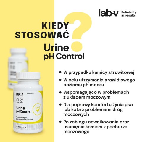 Lab-v Urine pH Control Wsparcie Dla Psów I Kotów Przy Kamicy Struwitowej 45 Kapsułek