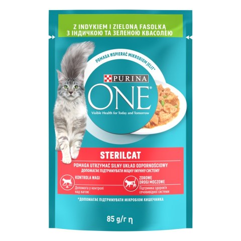 Purina One Sterilcat Karma Dla Kota Z Indykiem I Zieloną Fasolką 85g