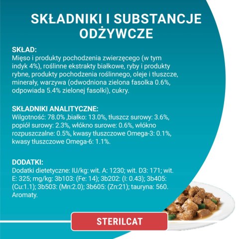 Purina One Sterilcat Karma Dla Kota Z Indykiem I Zieloną Fasolką 85g