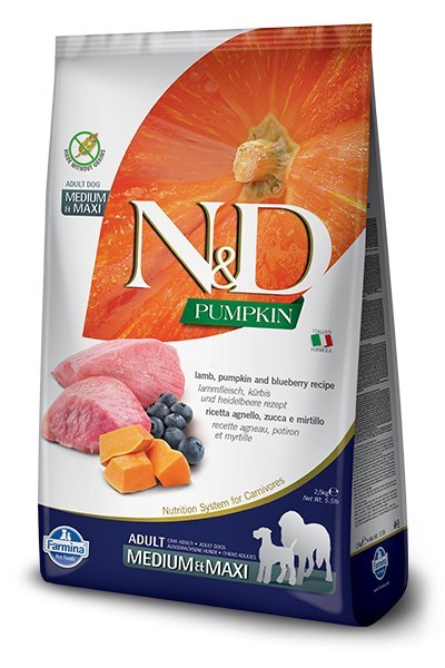 Farmina N&D Pumpkin Grain Free Canine Adult Medium&Maxi Lamb&Blueberry 2,5kg
