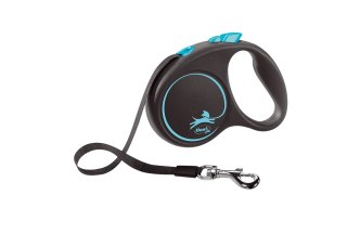 Flexi Smycz Black Design M Taśma 5m Do 25kg Niebieska