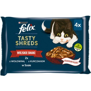 FELIX Tasty Shreds Karma dla dorosłych kotów Wiejskie Smaki w Sosie