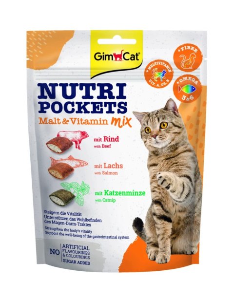 Gimcat Nutri Pockets Malt & Vitamin Mix Przysmak Dla Kota 150g