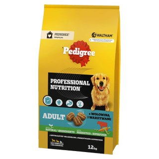 Pedigree Professional Nutrition Adult Karma Sucha Dla Psów Wołowina Warzywa 12kg