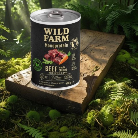 WILD FARM Monoprotein Beef 400g - hipoalergiczna karma dla psa