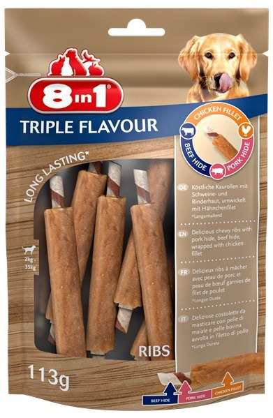 8in1 Triple Flavour Żeberka Kurczak 6szt