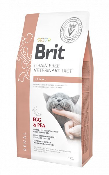 Brit Grain Free Veterinary Diet Cat Renal Jajko Z Groszkiem 2kg