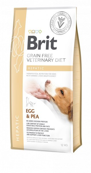 Brit Grain Free Veterinary Diet Dog Hepatic Jajko Z Groszkiem 12kg