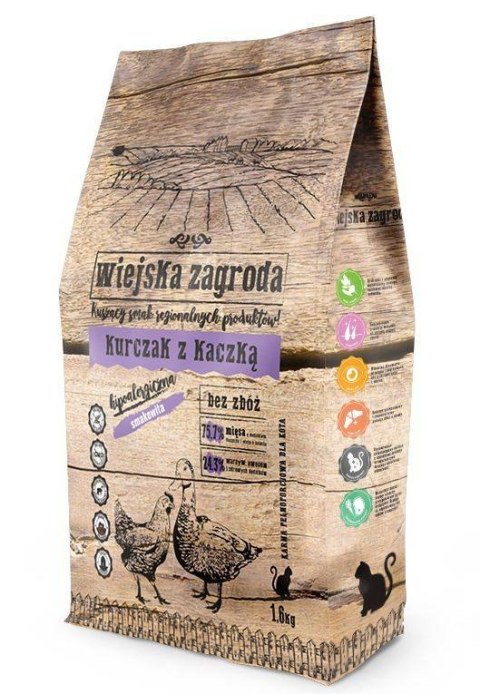 Wiejska Zagroda Dla Kota Kurczak Z Kaczką 1,6kg