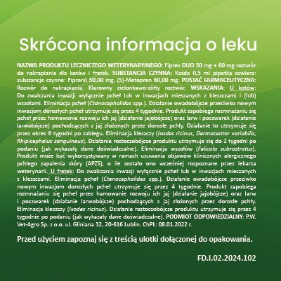 Vet-Agro Fiprex Duo Kot, Fretka 0,5ml