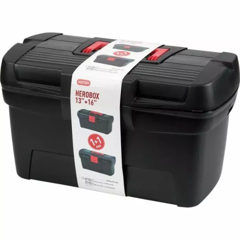 Curver Herobox Basic Zestaw Skrzynki Narzędziowe Czerwono-Czarna 13"+16"