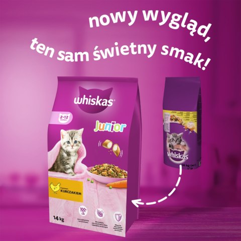 WHISKAS Karma Sucha Dla Kociąt Junior Z Kurczakiem 14kg